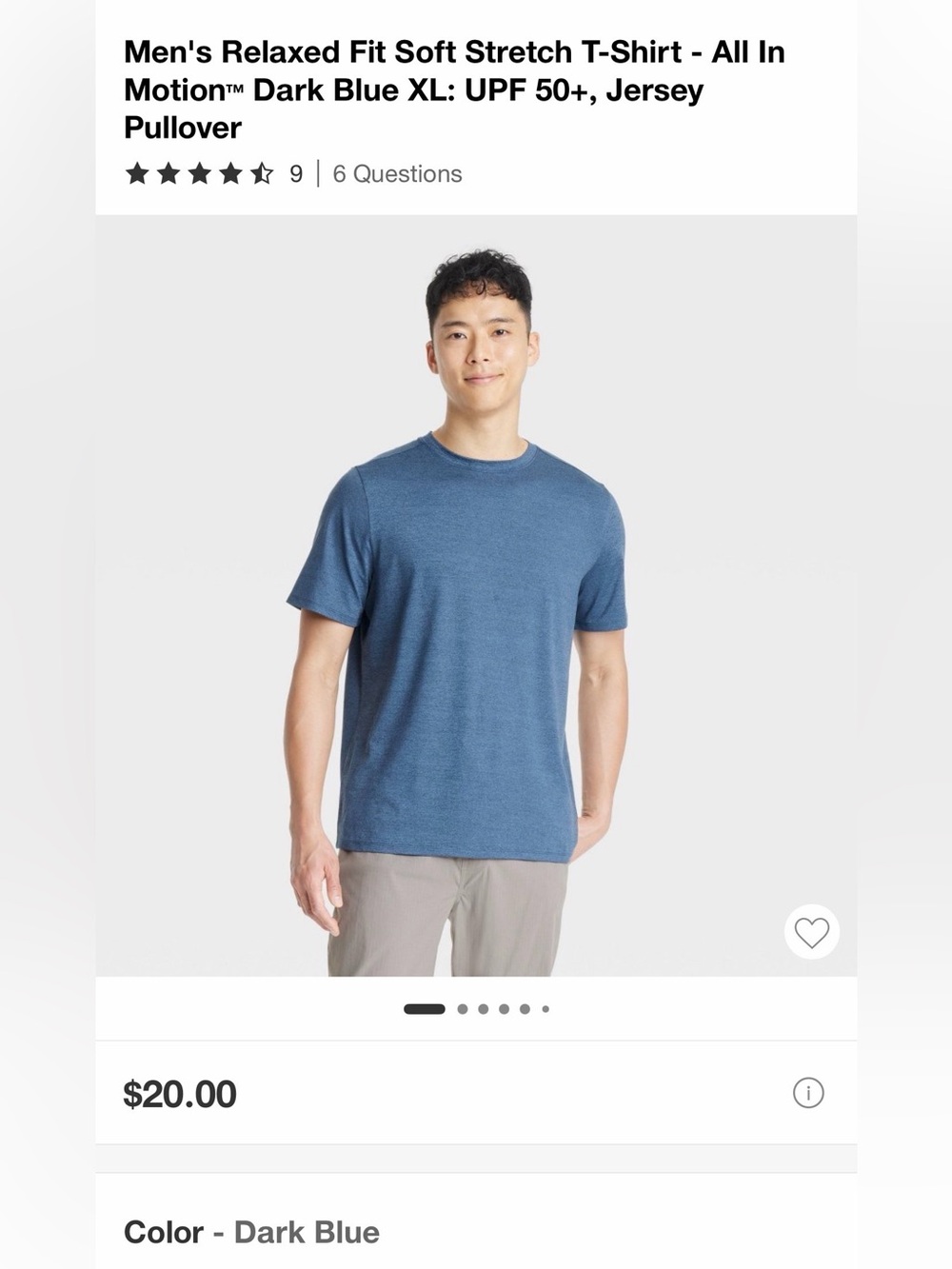 all in motion Men's Short-Sleeve Crewneck Tee in Heather Blue
